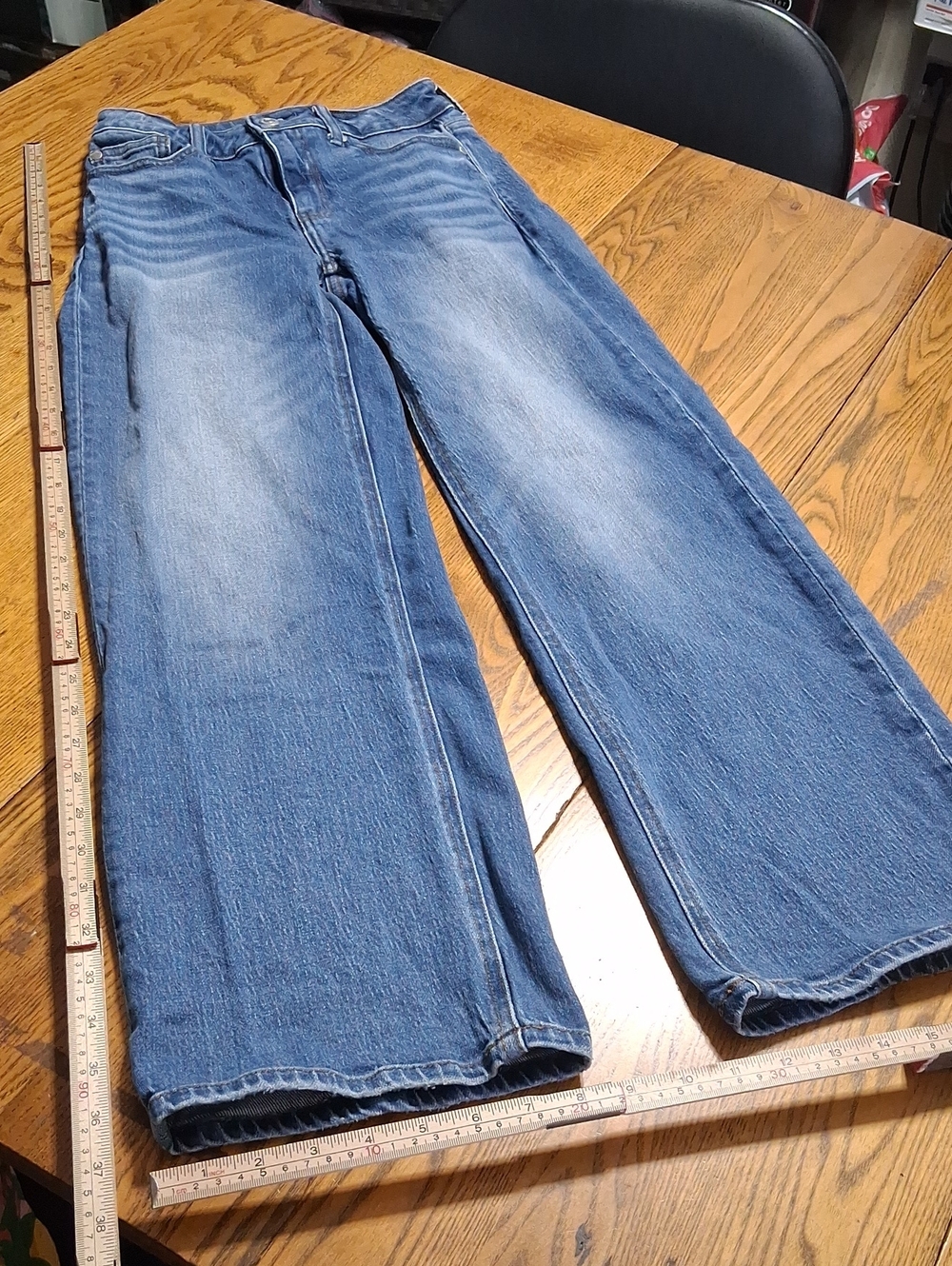 QUINCE Jeans Womens 25 BLUE BELLA RELAXED STRAIGHT STRETCH Pants WIDE LEGS ??